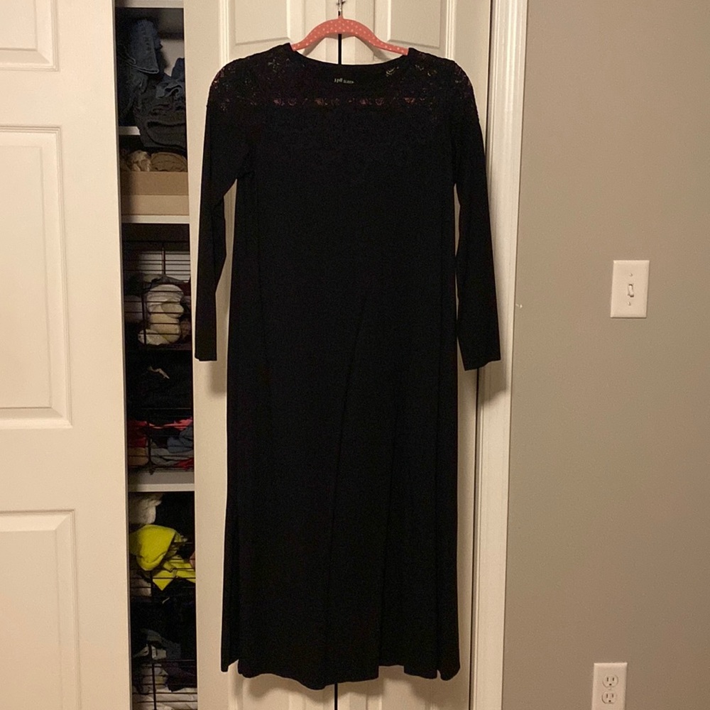 J. Jill Sleep Dream Supima black lace nightgown.